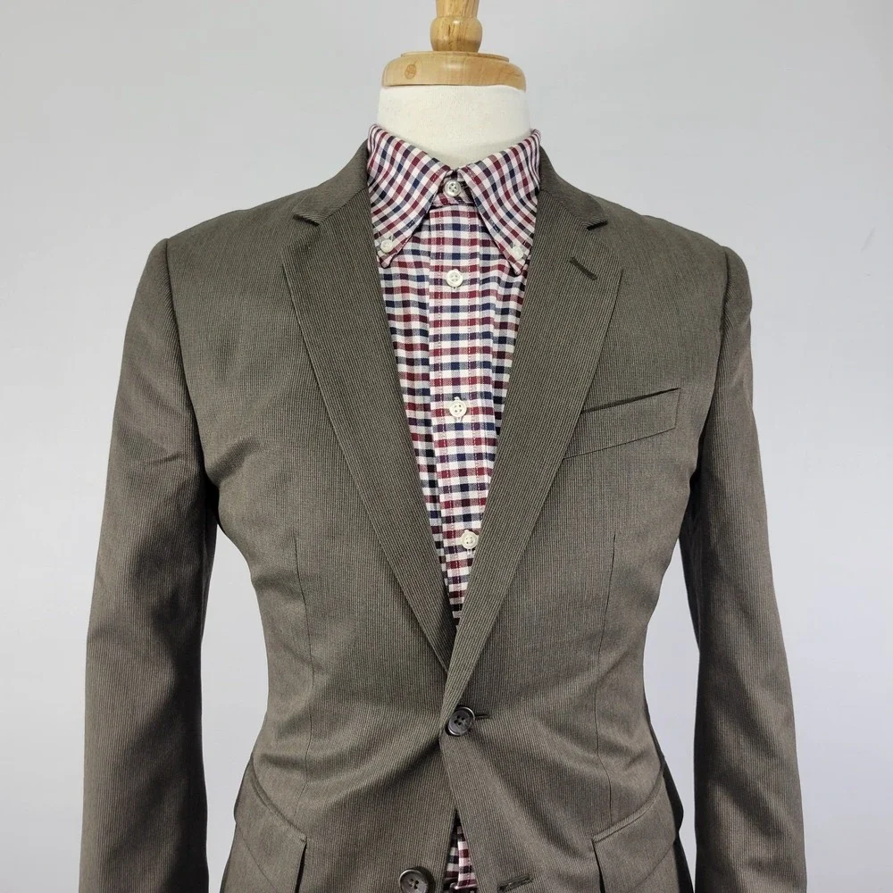 Banana Republic Men's Sport Coat Blazer Two Button Brown Poly‎ Blend 38R